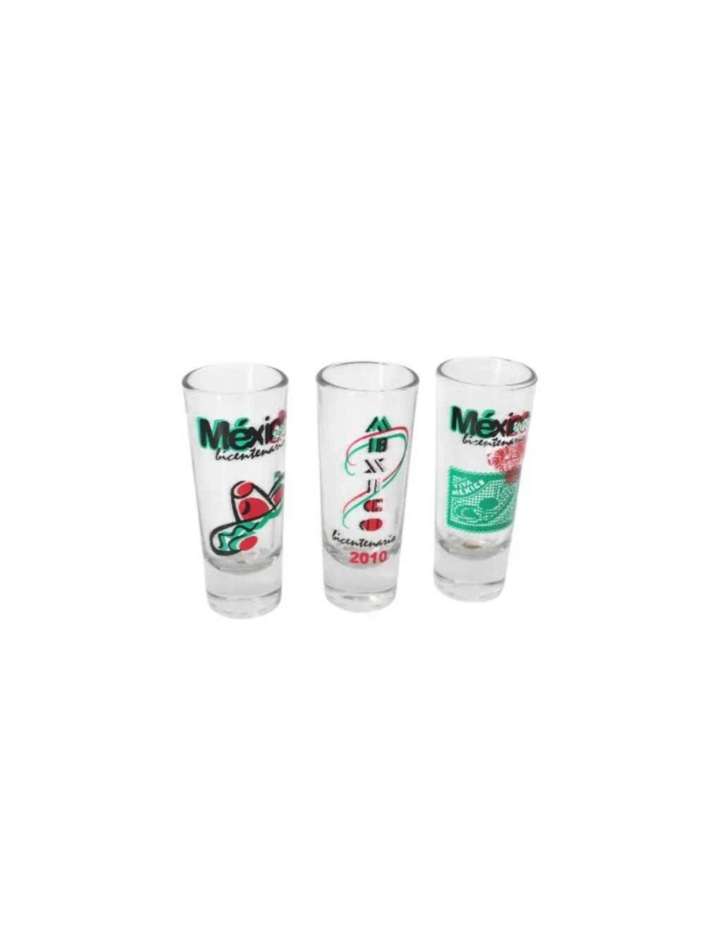 3 Mexico 2010 Bicentenario Shot Glass Set 94575